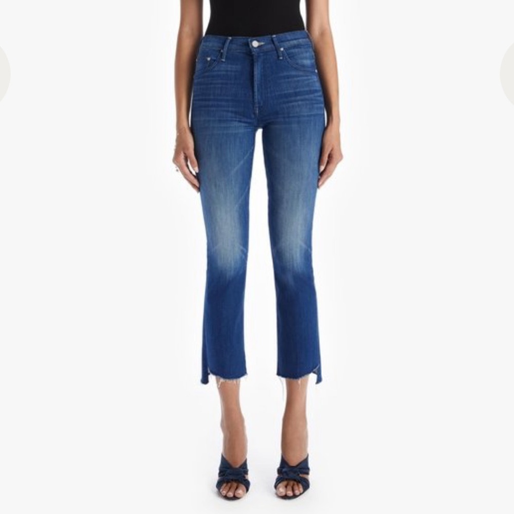 MOTHER Denim The Insider Crop Step Fray Jeans Second Thyme Around Size 27